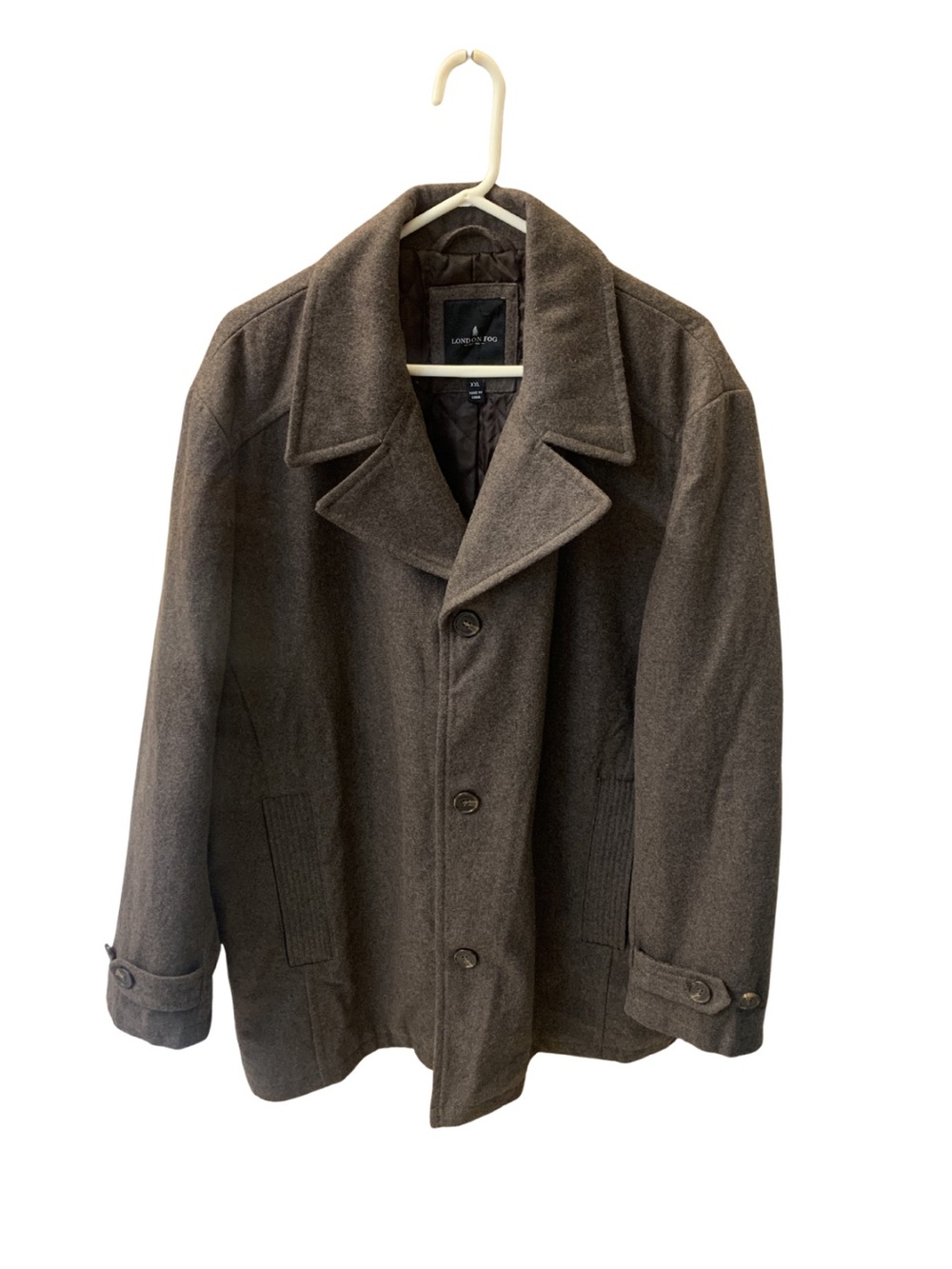 London Fog Brown Wool Coat Minimal Capsule Quiet Luxury Old Money Luxe Peacoat